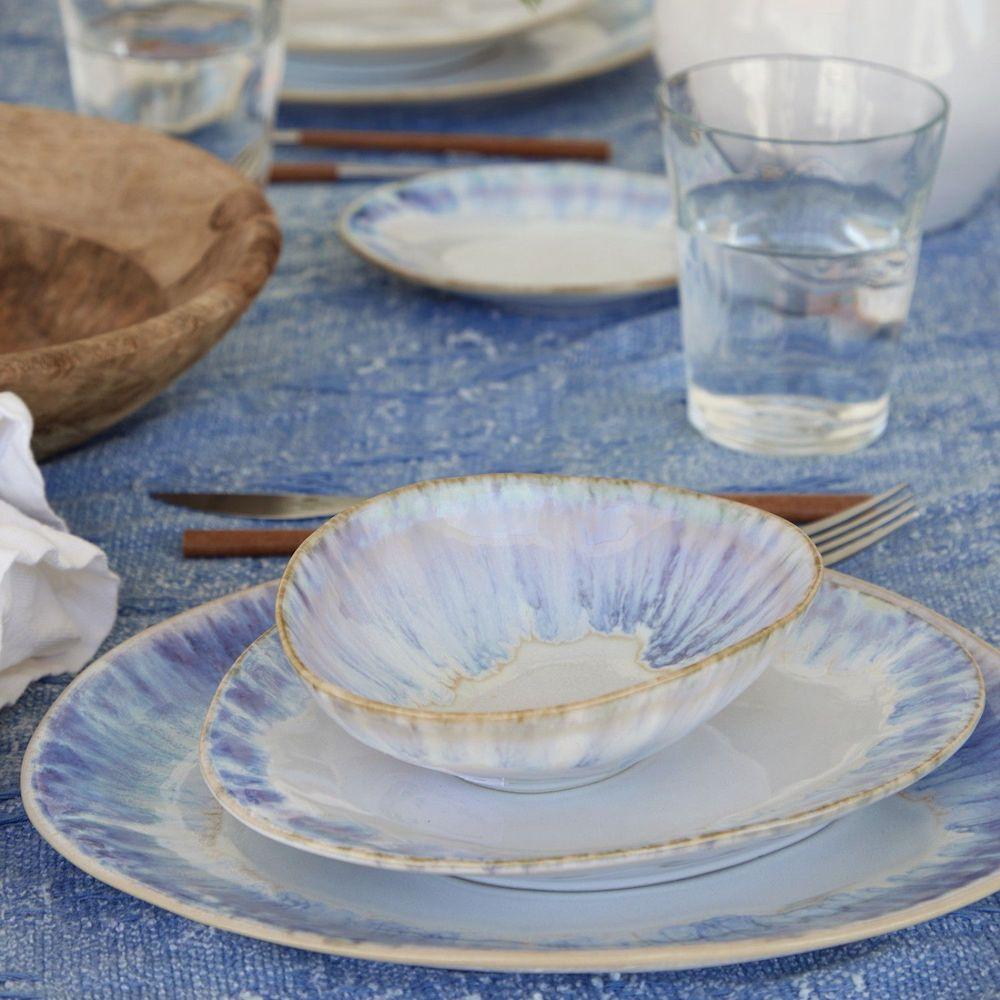 Assiette ovale bleue en grès I Vaisselle du Portugal Assiette en grès ovale "Água" - 27cm