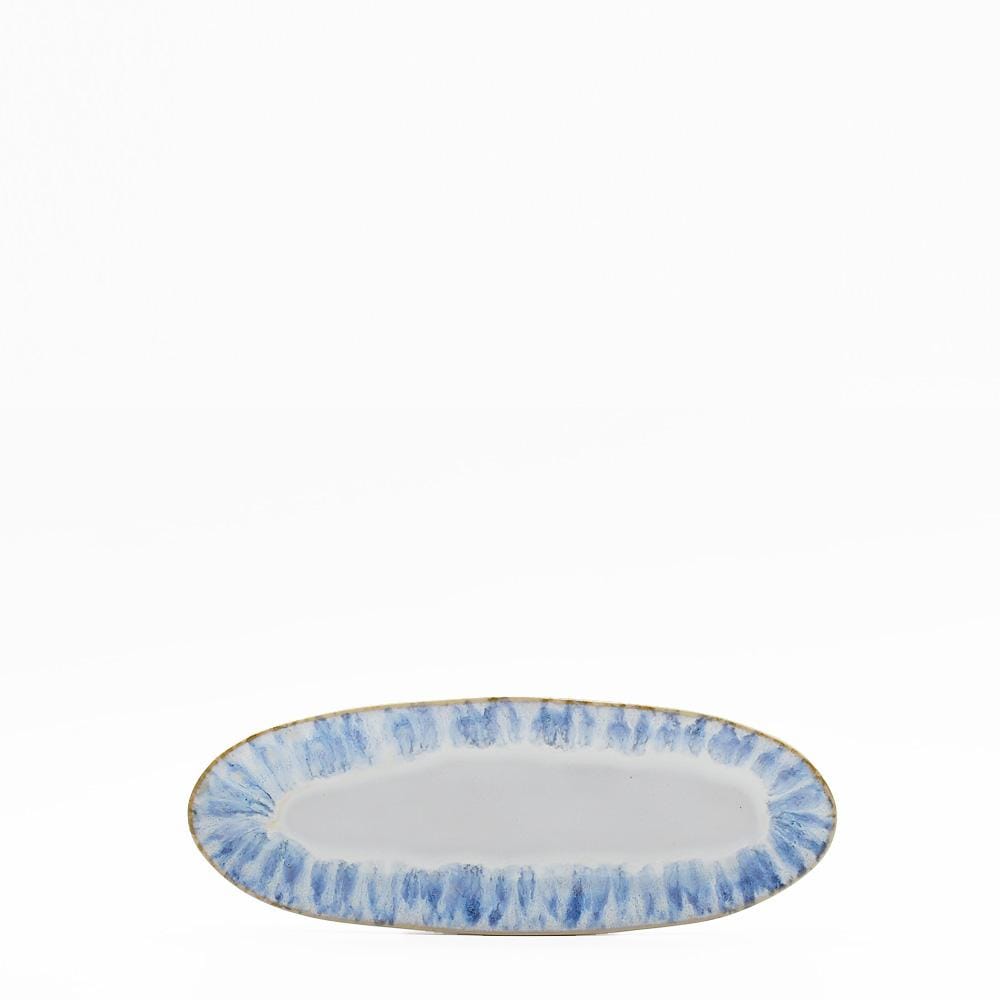 PLAT ovale bleue en grès I Vaisselle du Portugal Plat en grès ovale "Água" - 24cm