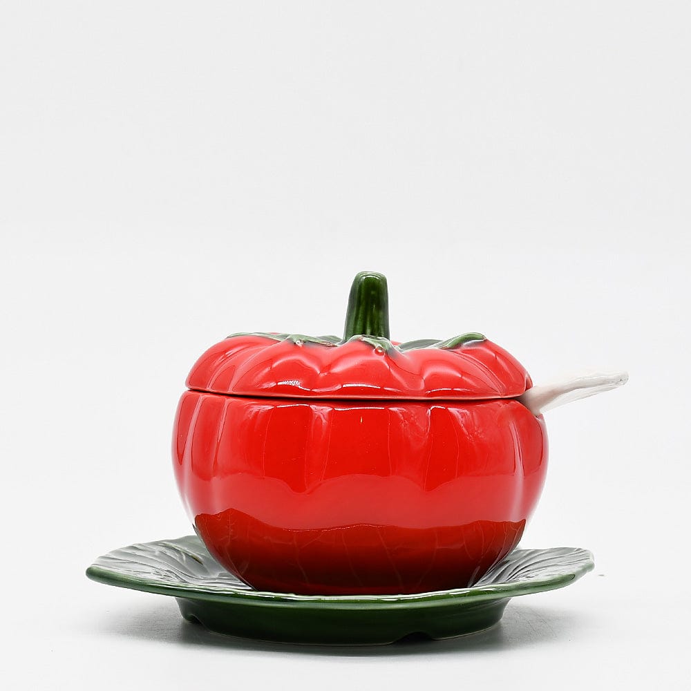 Pot en forme de tomate I Vaisselle portugaise Pot en céramique "Tomate" - 15cm