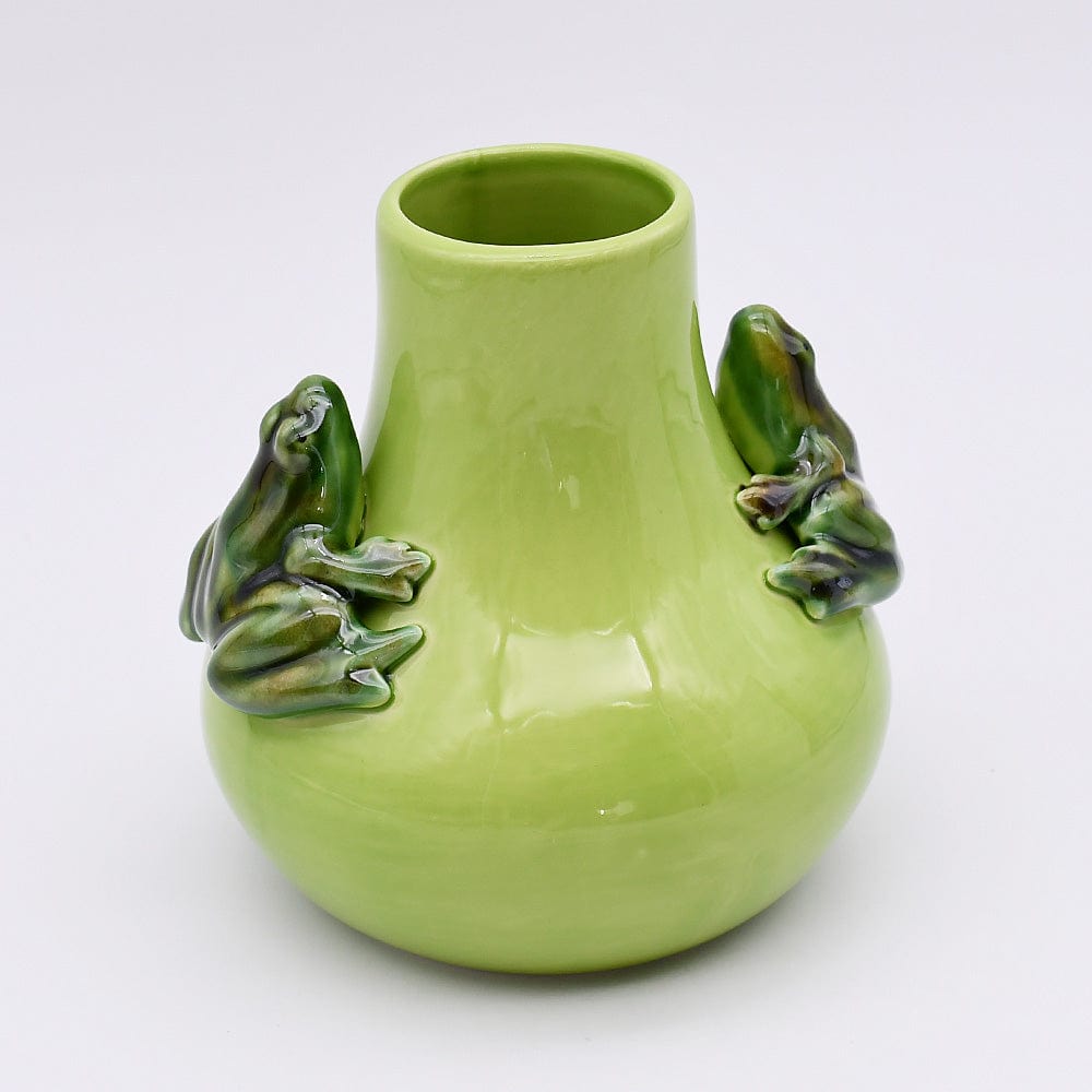Vase vert en céramique traditionnel du Portugal avec des grenouilles Vase en céramique "Rãs" - Vert