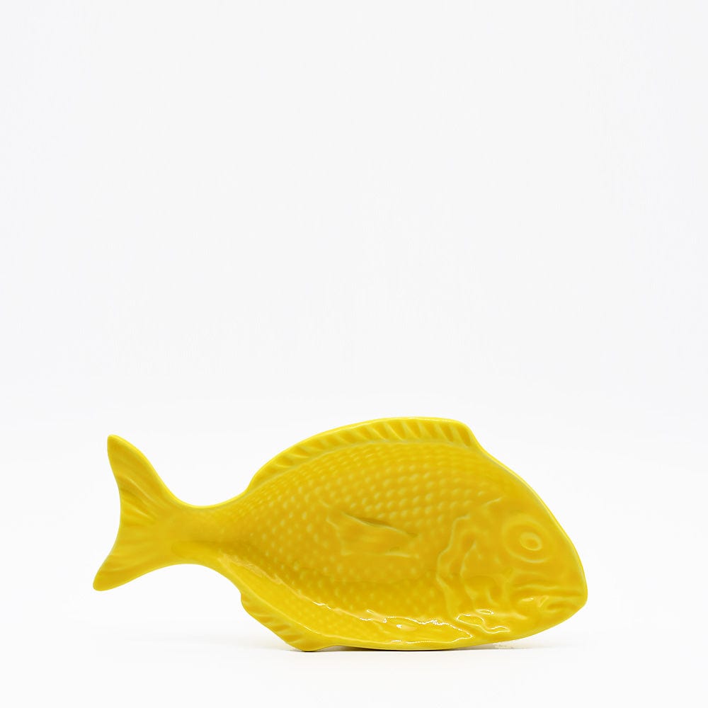 Assiette en céramique jaune en forme de poisson Assiette en céramique en forme de poisson - Jaune 25cm