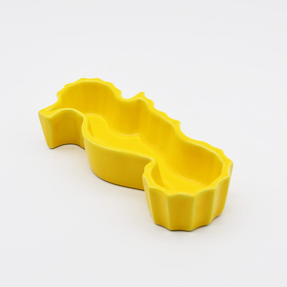 Assiette en céramique jaune en forme de poisson Coupe en céramique "Cavalo-marinho" - Jaune