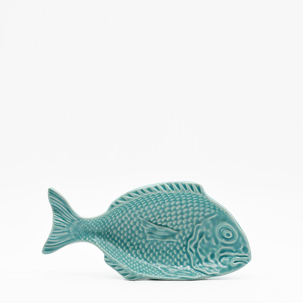 Assiette en céramique turquoise en forme de poisson Assiette en céramique en forme de poisson - Turquoise 25cm