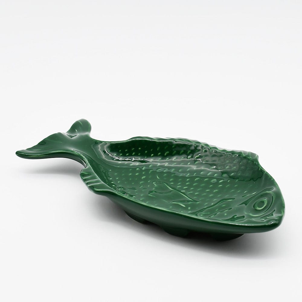Assiette en céramique verte en forme de poisson Assiette en céramique en forme de poisson - Verte 25cm