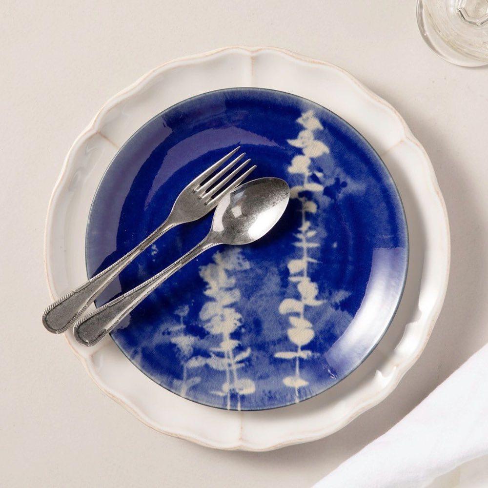 Assiette en grès I Motifs azulejos I Vente en ligne Ensemble de 4 assiettes en grés "Éléments" - 21 cm