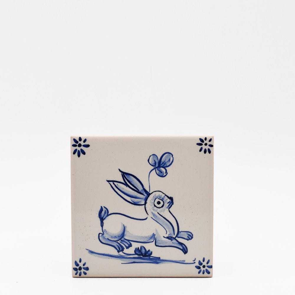 Azulejo portugais I Carreau de faience représentant un lapin Azulejo 11x11cm - Coelho