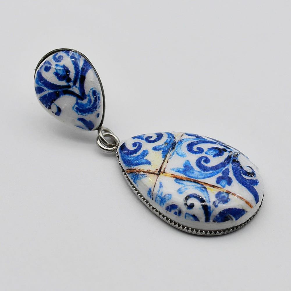 Boucles d'oreille aux motifs azulejos I Bijoux fantaisie portugais Boucles d'oreilles "Azulejos"