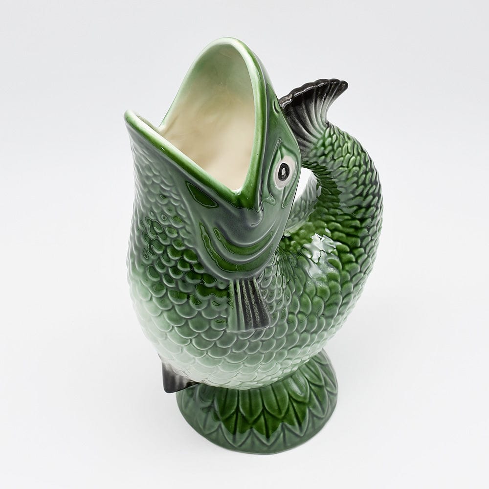 Carafe en céramique verte et blanche en forme de poisson Carafe en céramique "Peixe" - Verte et blanche