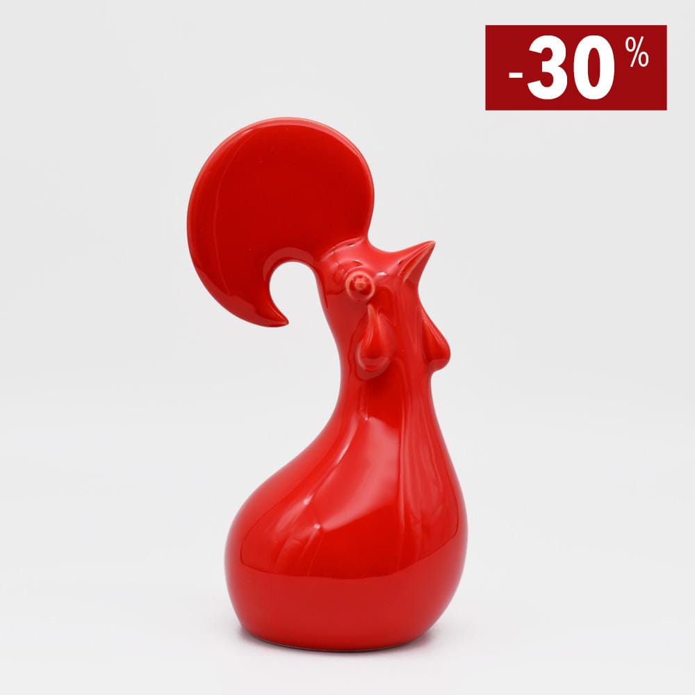 Coq en céramique rouge I Produit artisanal du Portugal Coq en céramique - Rouge
