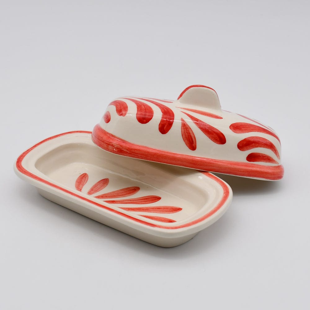 Coupe en céramique rouge en forme d'hippocampe Beurrier en céramique "Andorinha" - Rouge