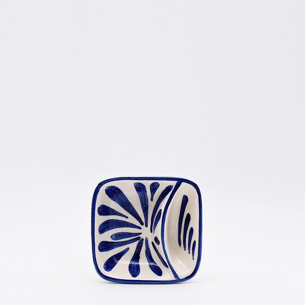 Coupe en céramique rouge en forme d'hippocampe Coupe à olives en céramique "Andorinha" - Bleue