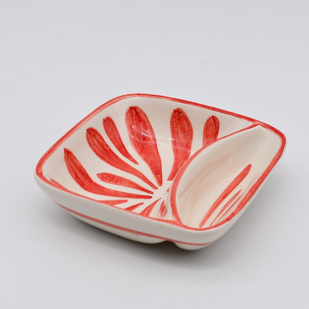 Coupe en céramique rouge en forme d'hippocampe Coupe à olives en céramique "Andorinha" - Rouge