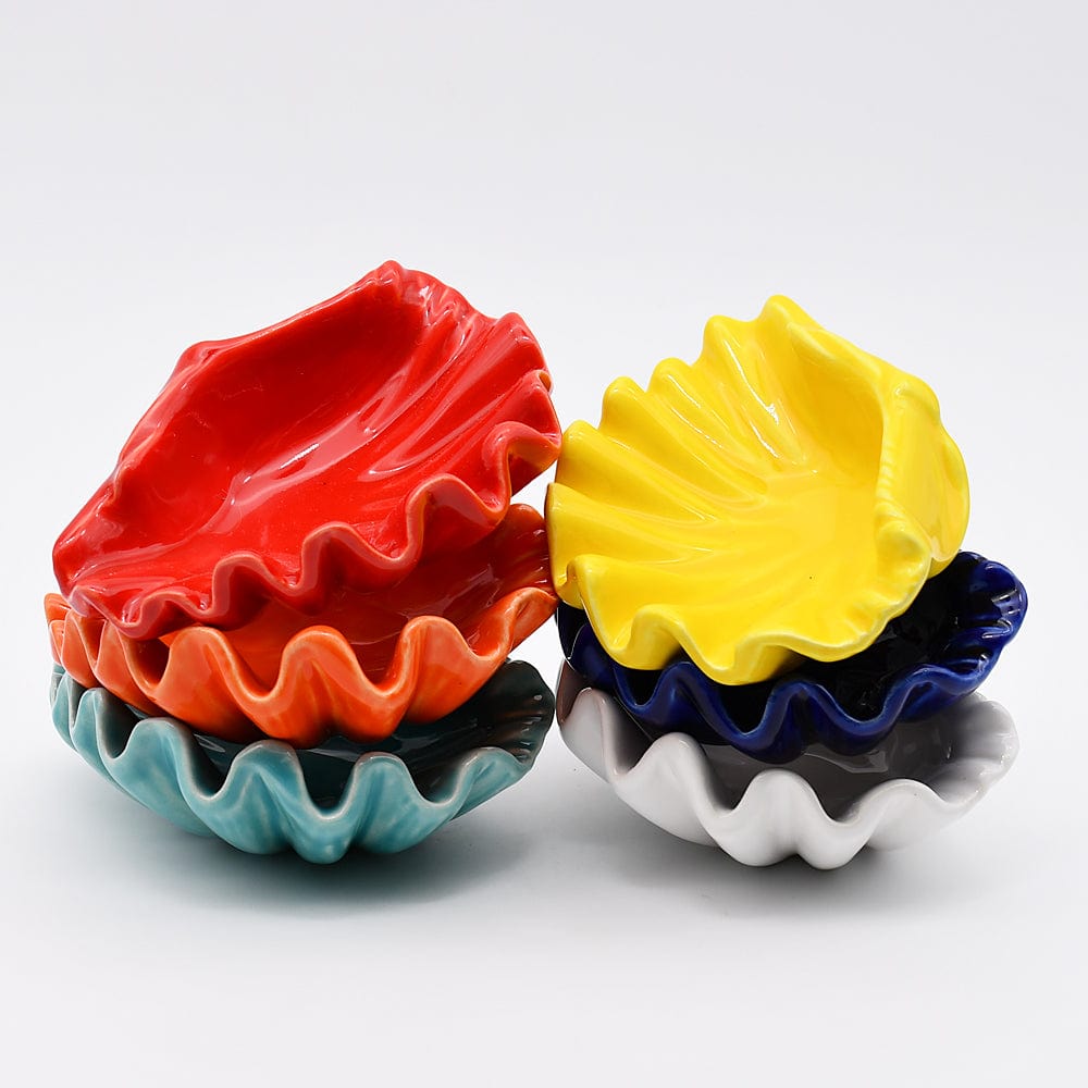 Coupe en céramique rouge en forme d'hippocampe Coupe en céramique "Vieira" - Bleue