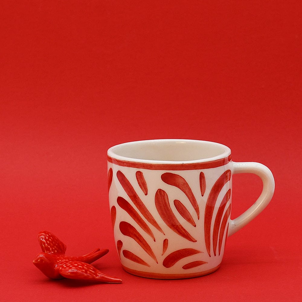 Grand mug en céramique portugaise rouge Grand mug en céramique "Andorinha" - Rouge