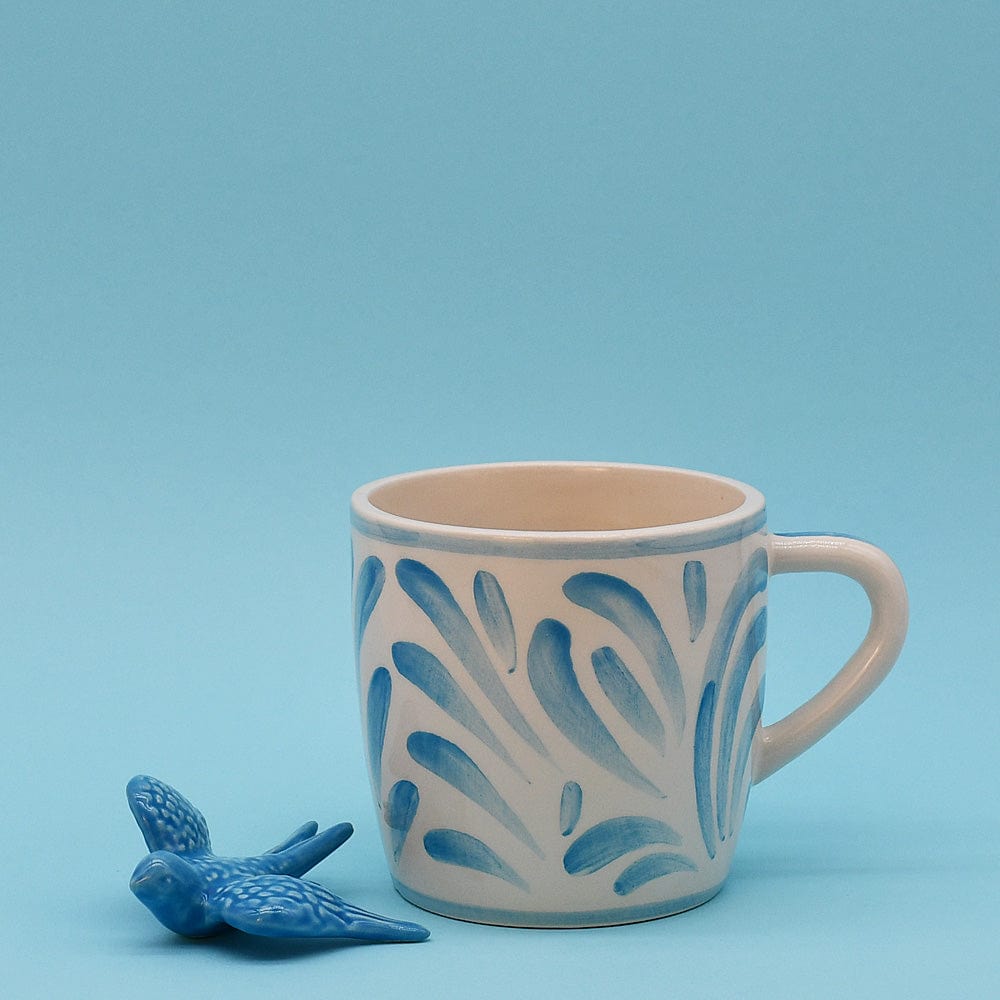 Grand mug en céramique portugaise turquoise Grand mug en céramique "Andorinha" - Turquoise