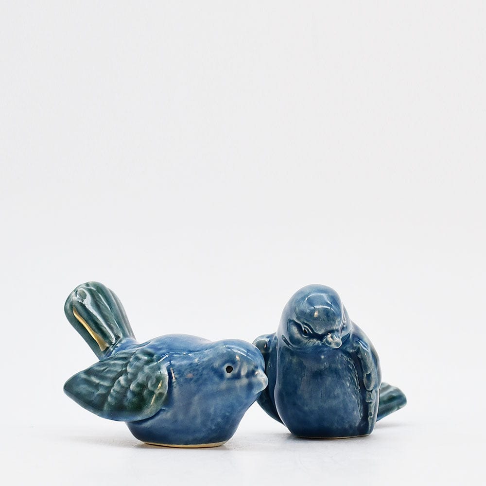 Paire d'oiseaux en céramique I Céramique portugaise Paire d'oiseaux en céramique - Bleu