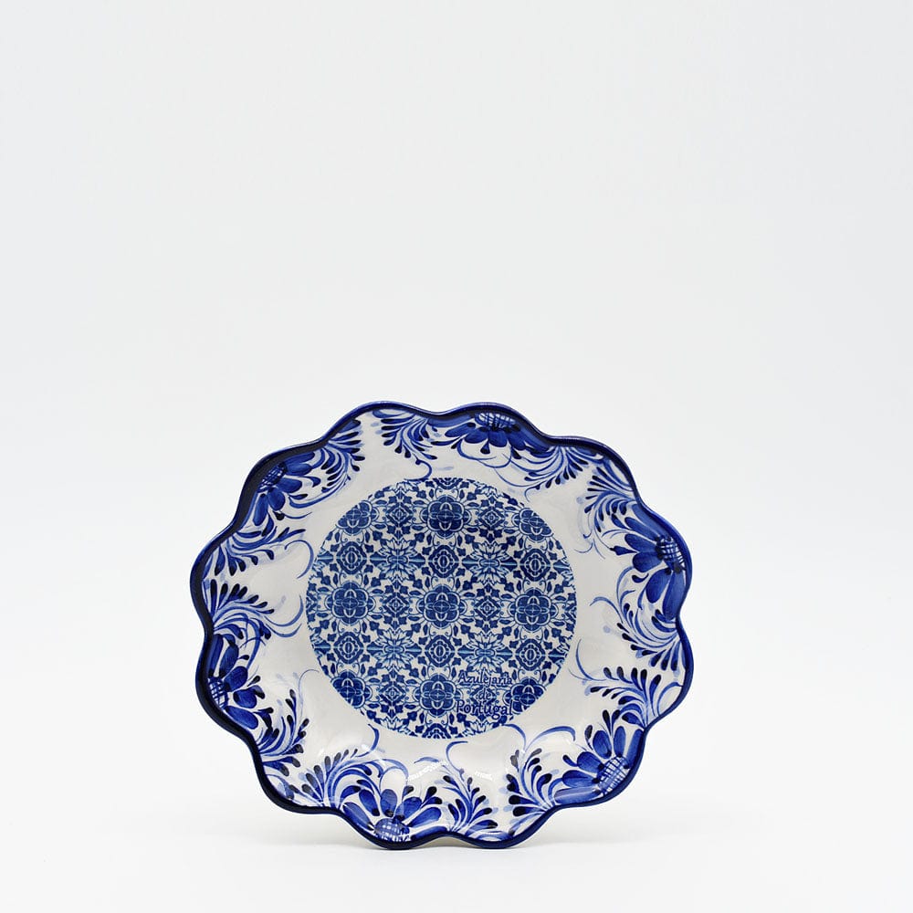 Petit Saladier en céramique traditionnel du Portugal  I bleu 24cm Saladier individuel en céramique "Tradicional" Bleu - 18cm