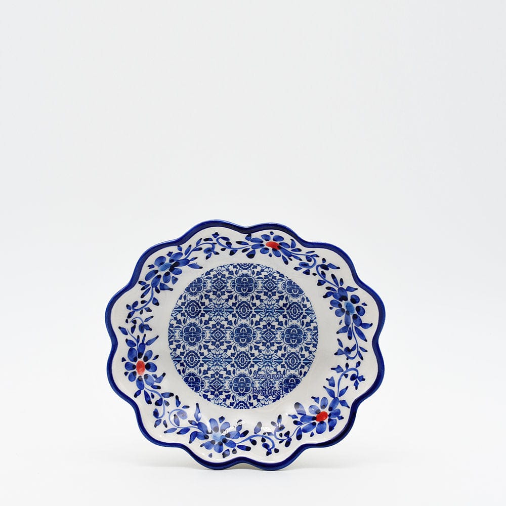 Petit Saladier en céramique traditionnel du Portugal  I bleu 24cm Saladier individuel en céramique "Tradicional" Bleu - 18cm