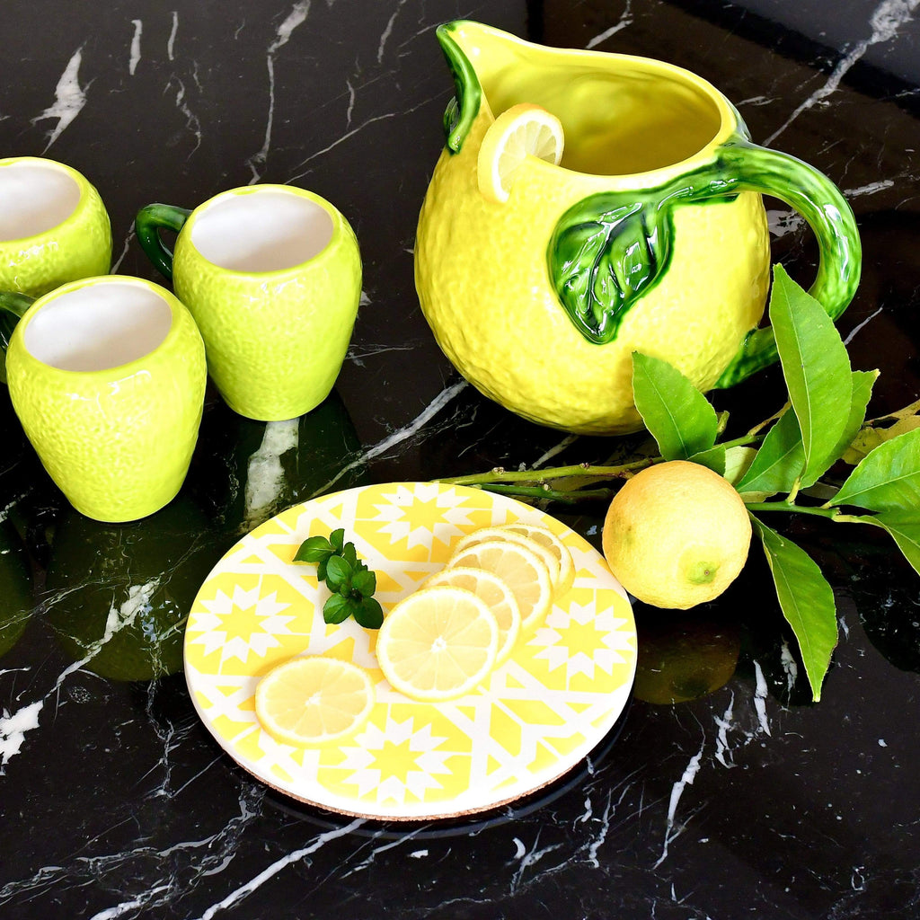 Service à limonade en forme de citron I Céramique portugaise Service à limonade "Limão"