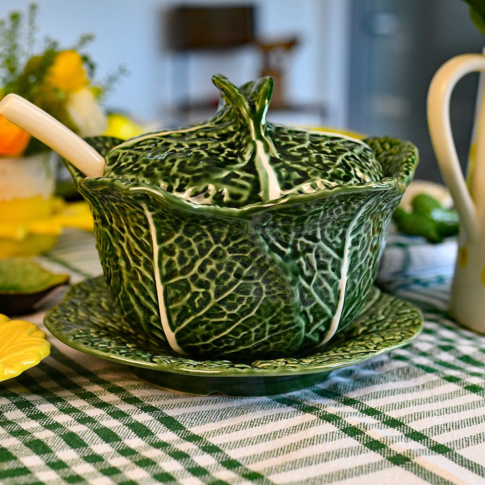 Soupière en forme de chou I Vaisselle portugaise de tradition Soupière en céramique "Couve" - 20cm