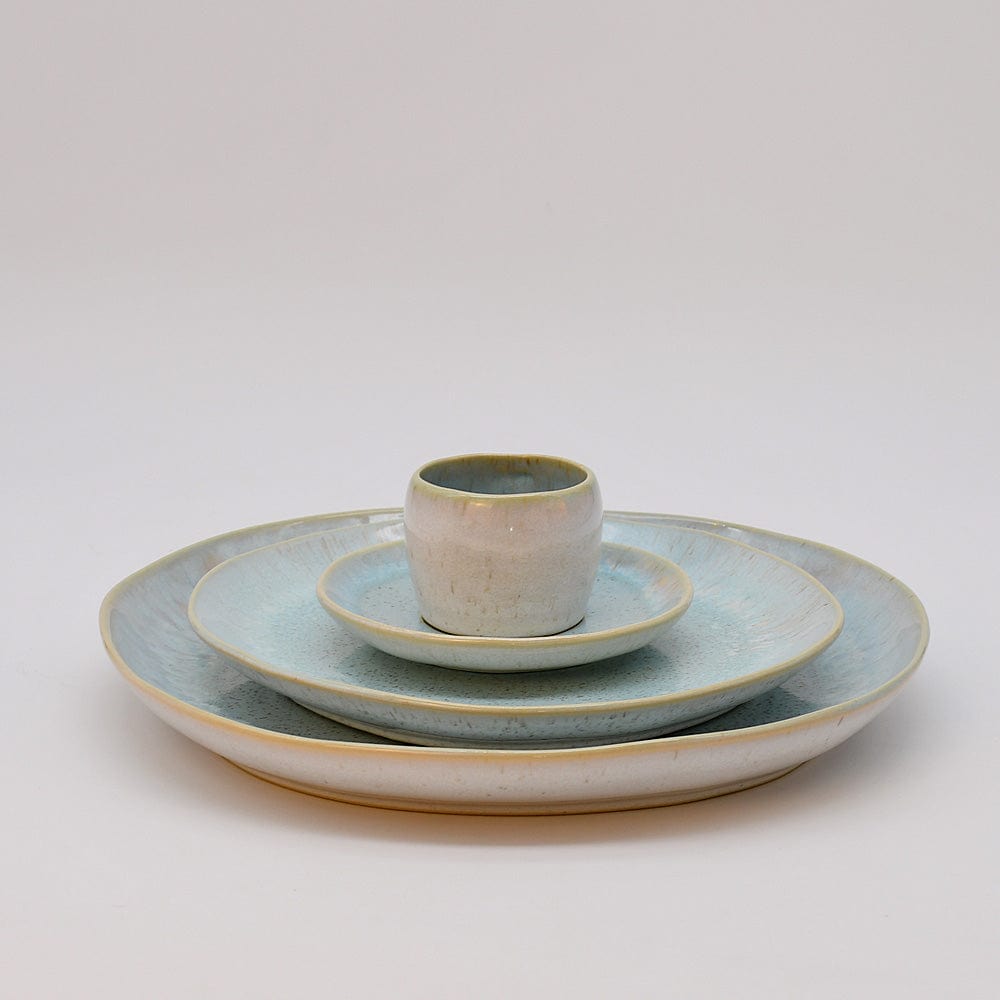 Tasse et sous tasse en grès bleu I Collection de vaisselle portugaise Tasse et sous tasse en grès "Eivissa" - Bleu