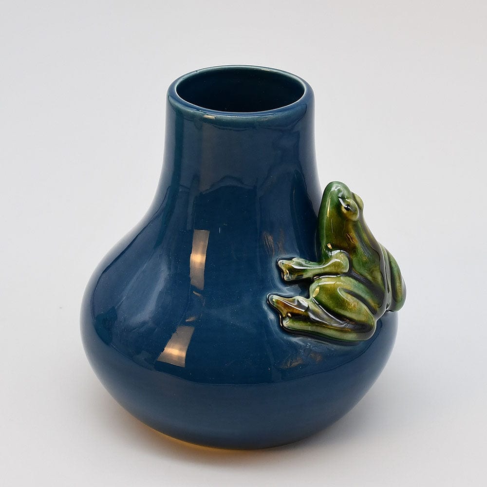 Vase bleu en céramique traditionnel du Portugal avec des grenouilles Vase en céramique "Rãs" - Bleu