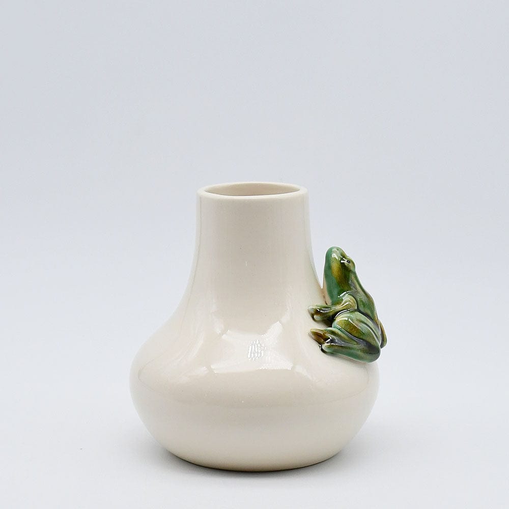 Vase en céramique traditionnel du Portugal avec des grenouilles Vase en céramique "Rãs" - Blanc Crème