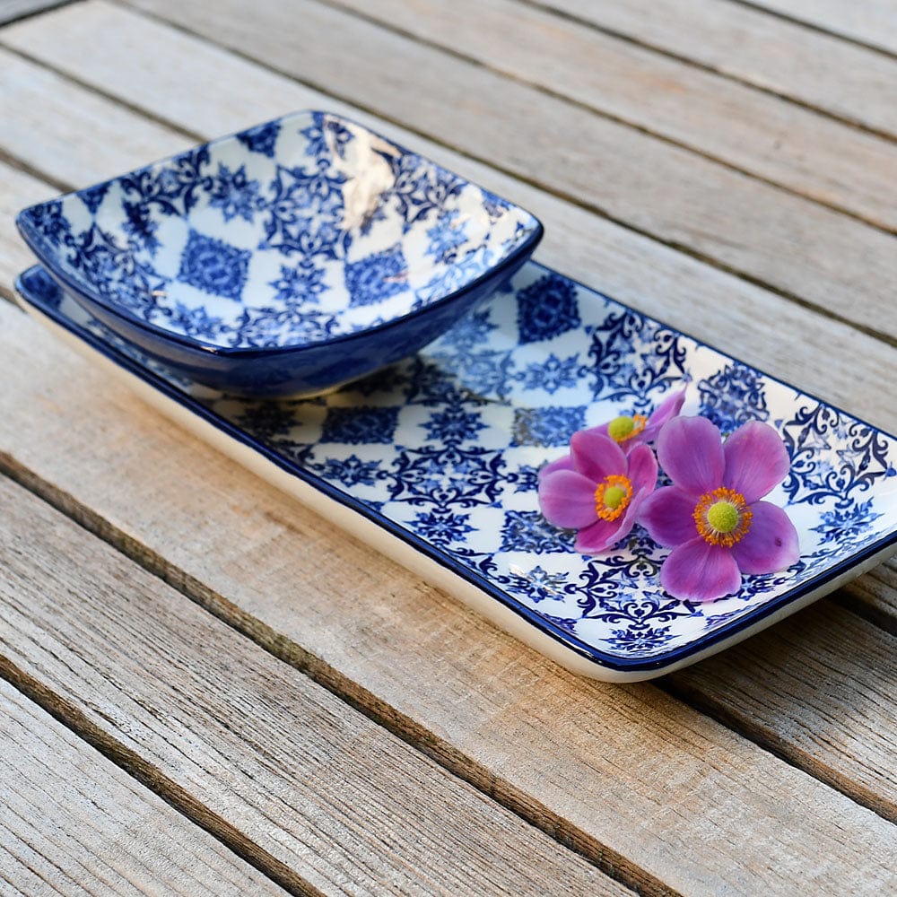 Assiette creuse en céramique du Portugal  I Vente en ligne Coupe creuse "Azulejos" - Bleue