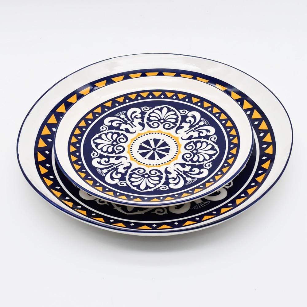 Assiette en céramique traditionnelle de Portugal  I Bleue 25cm Assiette en céramique "Tradicional" - 27 cm