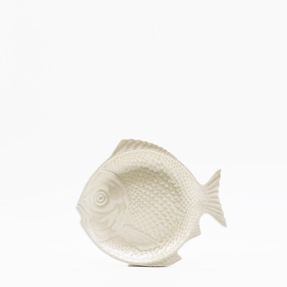 Assiette en forme de poisson 16cm blanche I Vaisselle artisanale du Portugal Assiette en forme de Poisson 16 cm - Blanche