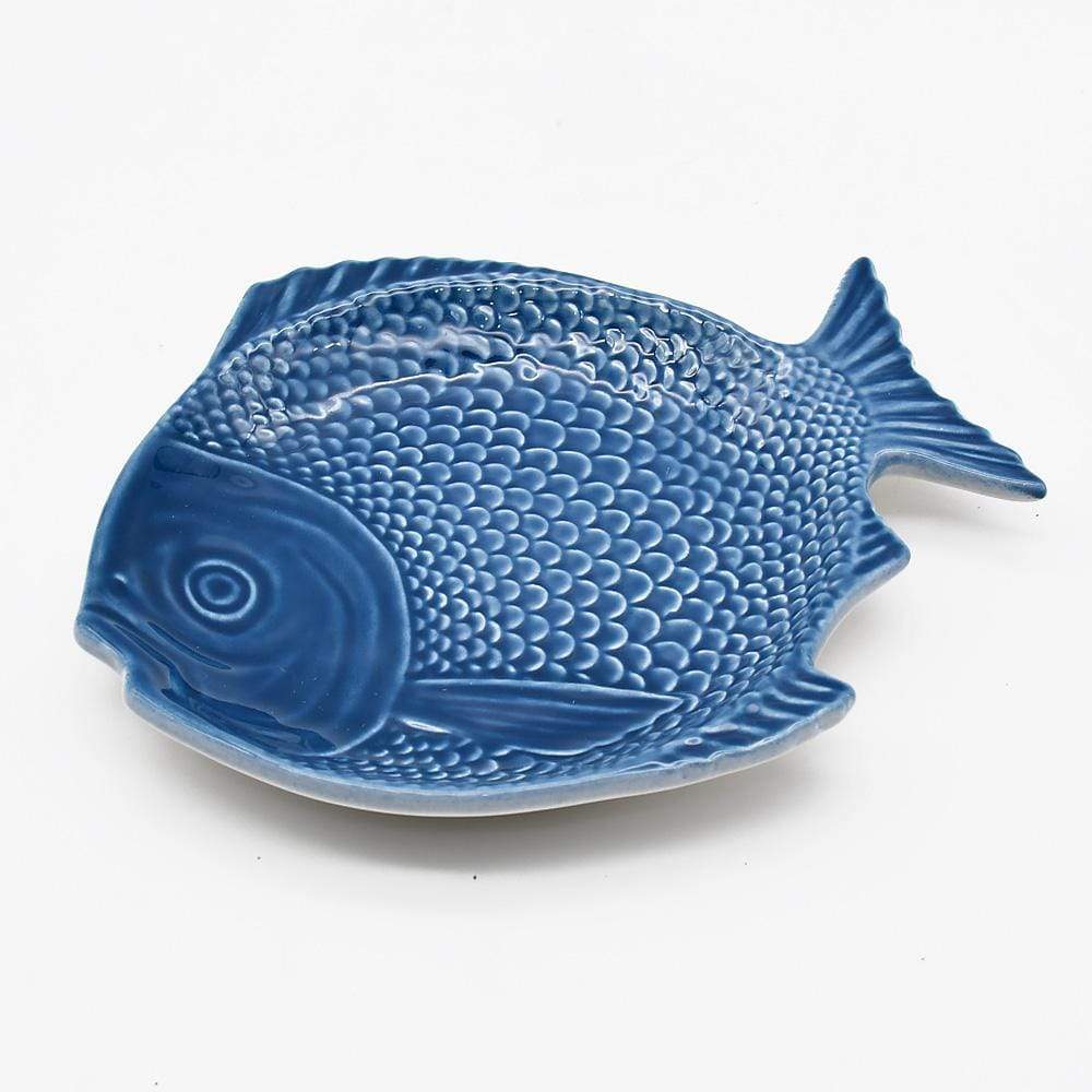 Assiette en forme de poisson 20cm bleue I Vaisselle artisanale du Portugal Assiette en forme de Poisson 20 cm - Bleue