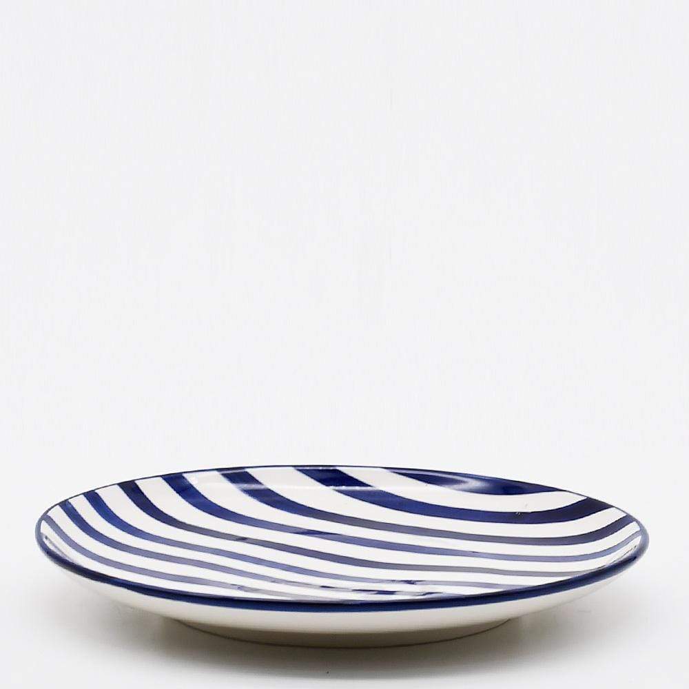 Assiette en porcelaine portugaise I Vaisselle du Portugal en ligne Assiette "Costa Nova Mar" 20cm - Bleue