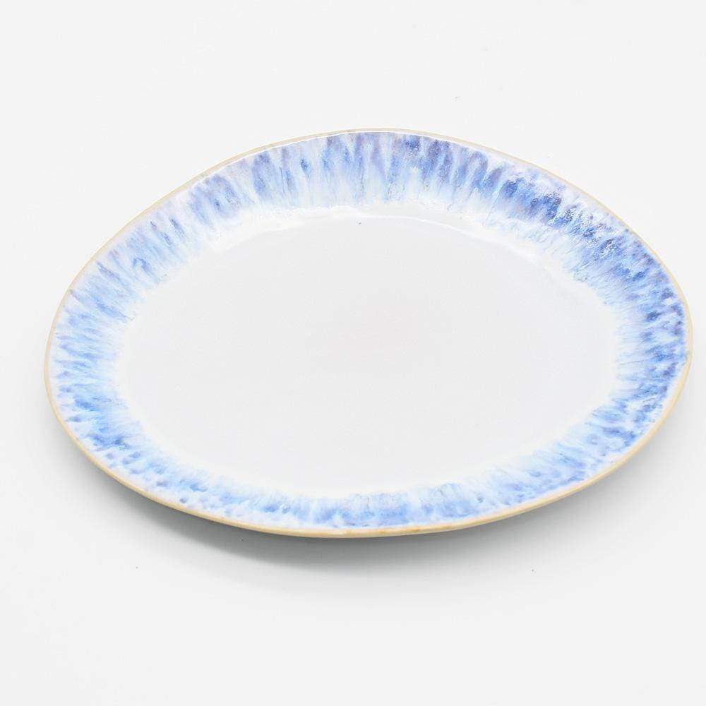 Assiette ovale bleue en grès I Vaisselle du Portugal Assiette en grès ovale "Água" - 20cm