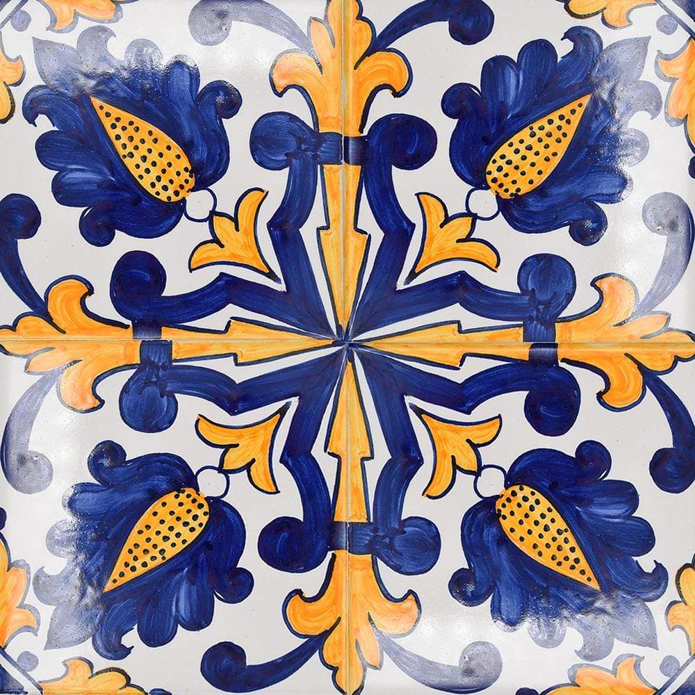 Azulejo Padrao I Azulejo portugais artisanal 14 cm Azulejo Padrão 14x14cm
