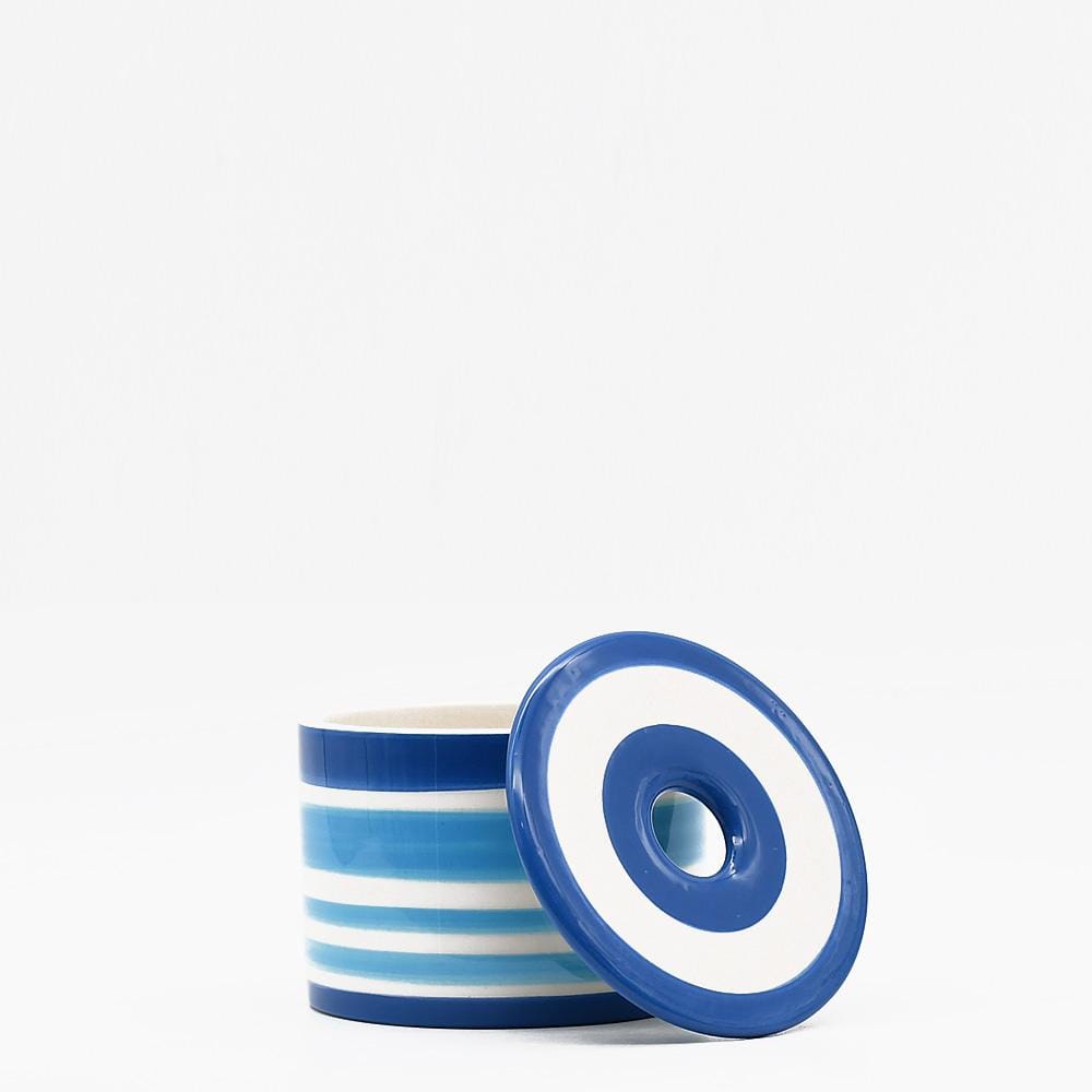 Boite à coton en céramique bleue I Céramique du Portugal Boite à coton en céramique - Bleue