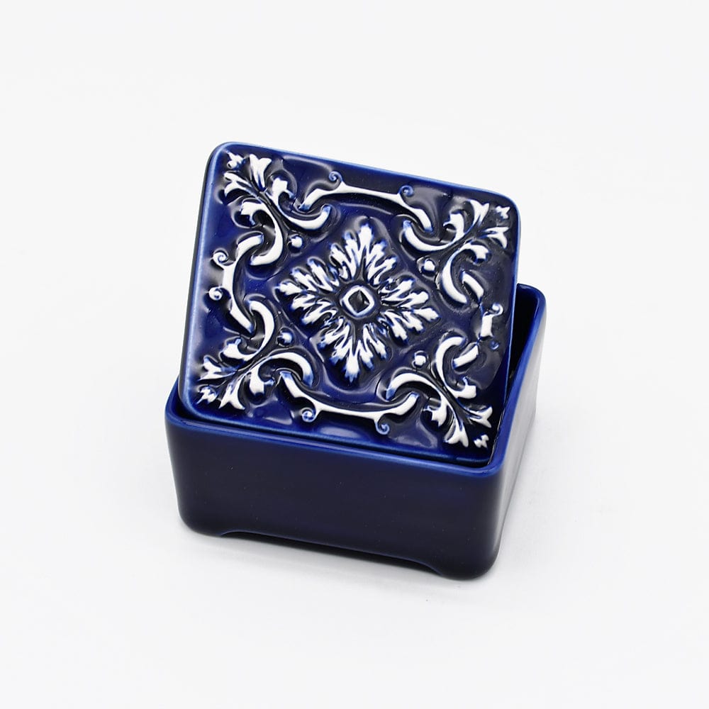 Boite en céramique avec couvercle Azulejo I Fabrication artisanale #DRAFT Boite en céramique "Azulejo"