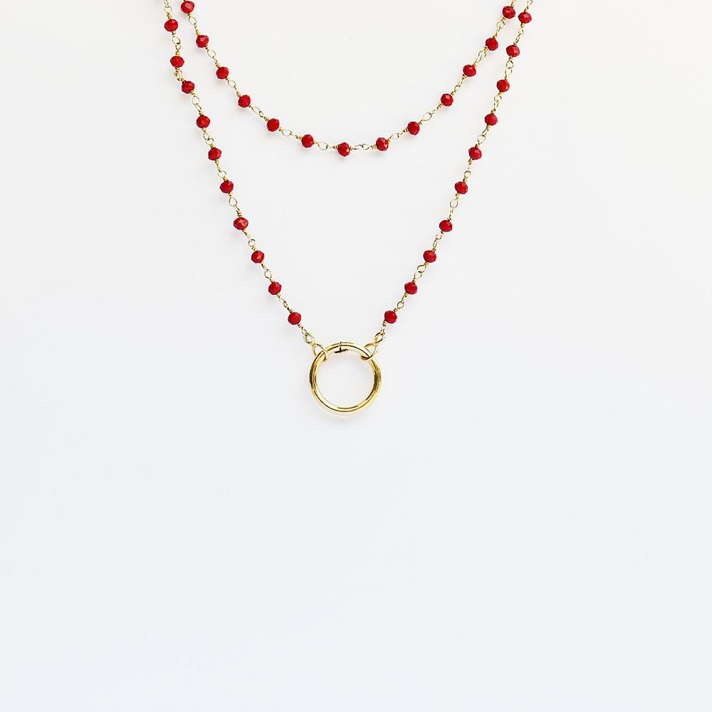 Boucles d'oreille en filigrane d'argent doré I Vente de bijoux argent Collier perles rouges Alma & Coraçao