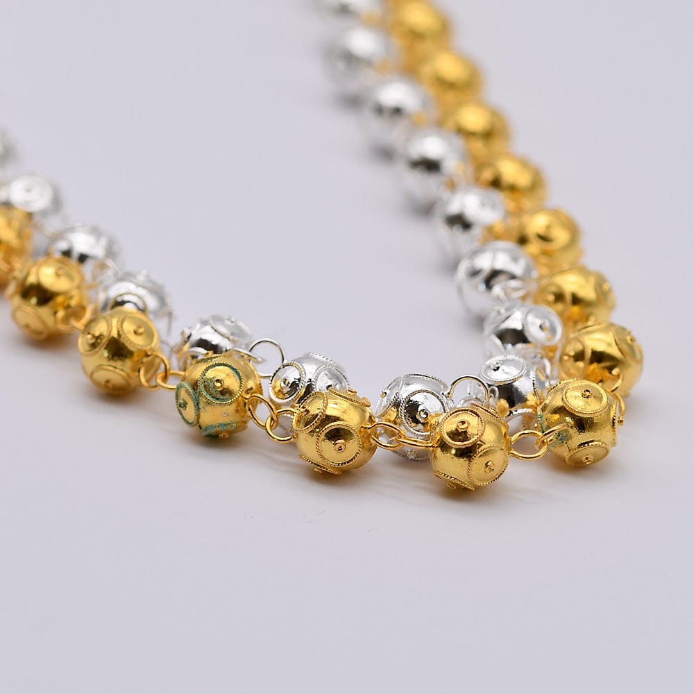 Collier de perles en argent du Portugal Conta de Viana I Collier de perles en argent dorées