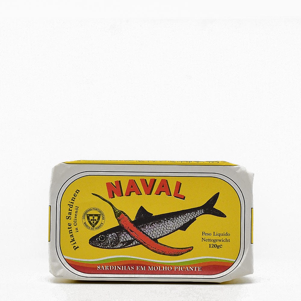 Conserve de sardines à l'escabeche I Conserve du Portugal Naval I Epinoches à l'huile végétale piquante