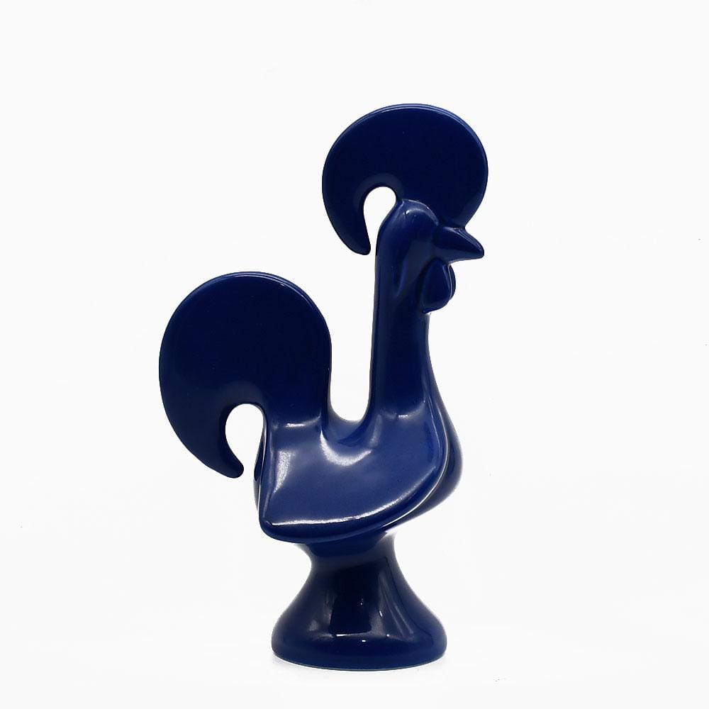 Coq portugais en céramique I Produit artisanal du Portugal Coq de Barcelos en céramique bleu