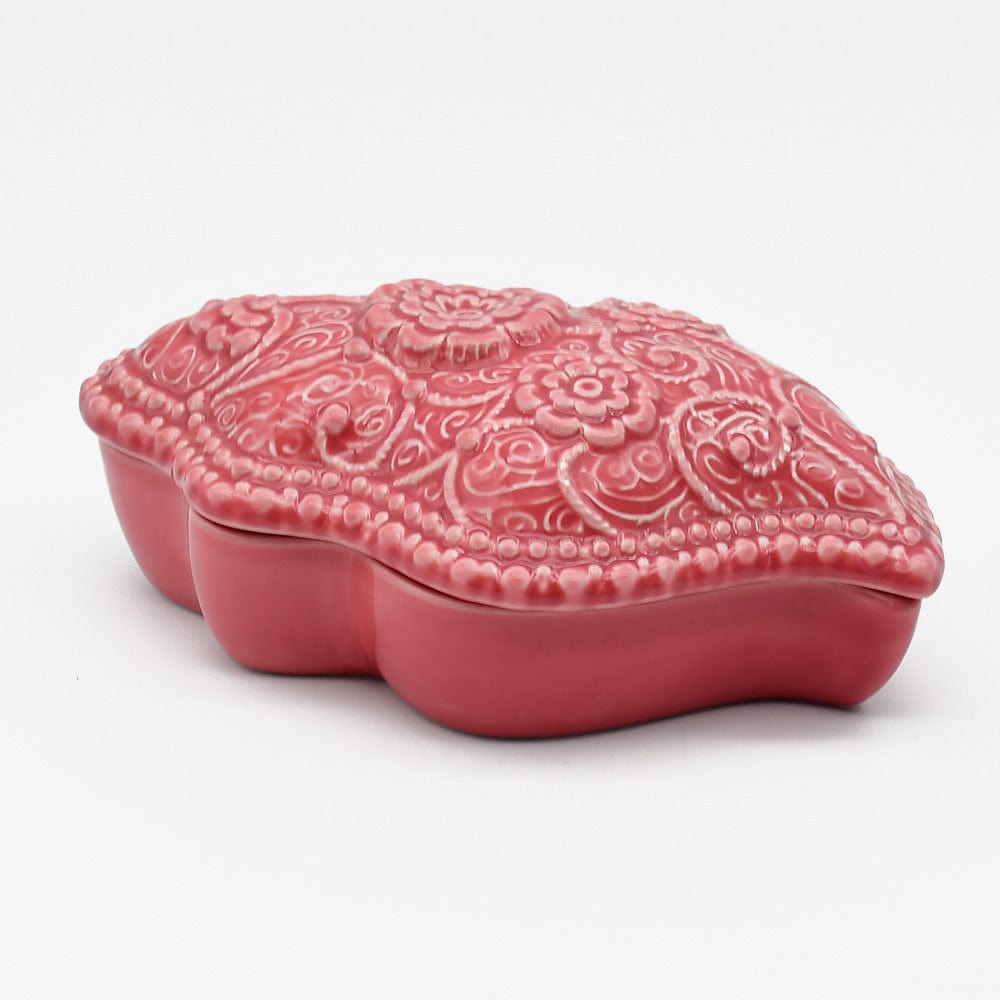 Coupe en céramique en forme de de figuier I Céramique portugaise #Boite en céramique "Coração de Viana" - Rose