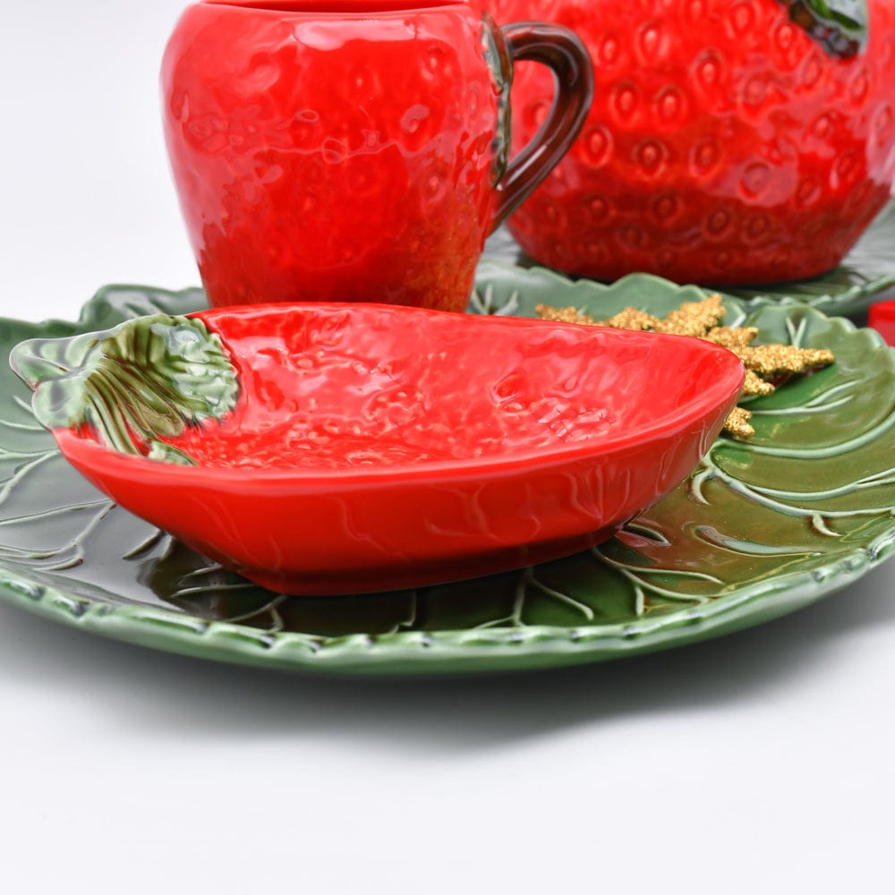 Coupe en forme de fraise I Vaisselle portugaise Coupe en céramique "Morango"