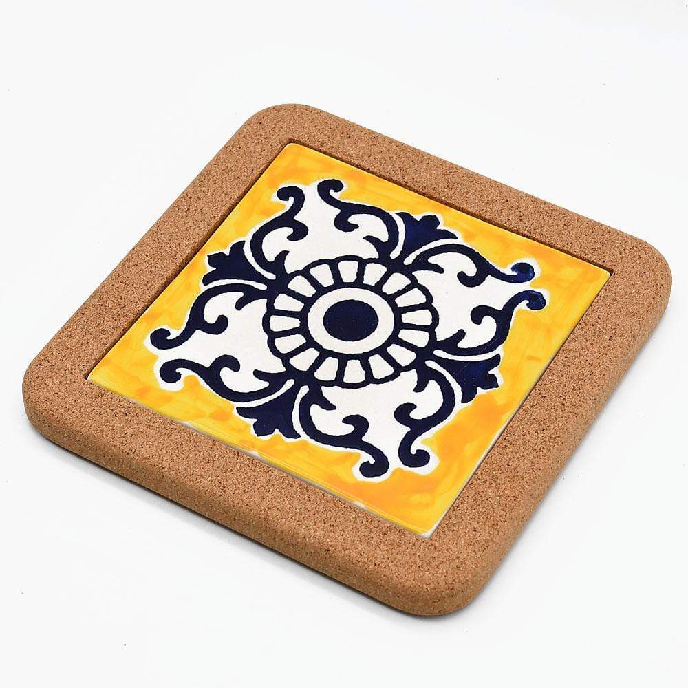 Dessous de plat en liège et céramique "Azulejo"