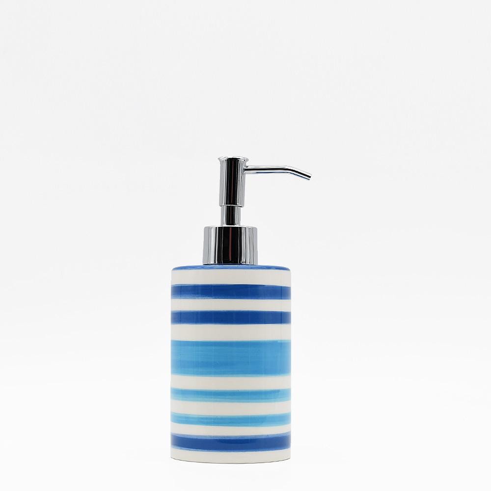 Distributeur de savon ou de lotion à poussoir Distributeur de savon en céramique - Bleu