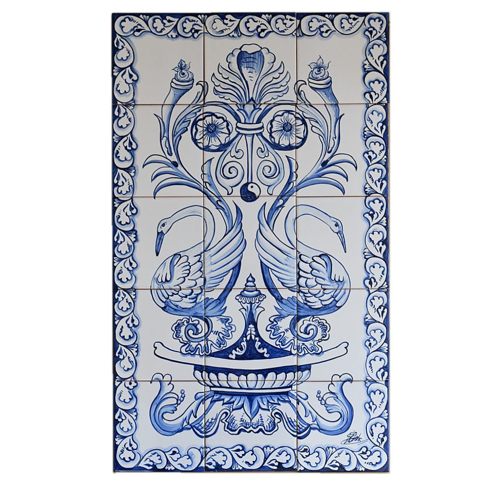 Fresque d'azulejos portugais peinte à la main Fresque d'azulejos 75x45cm