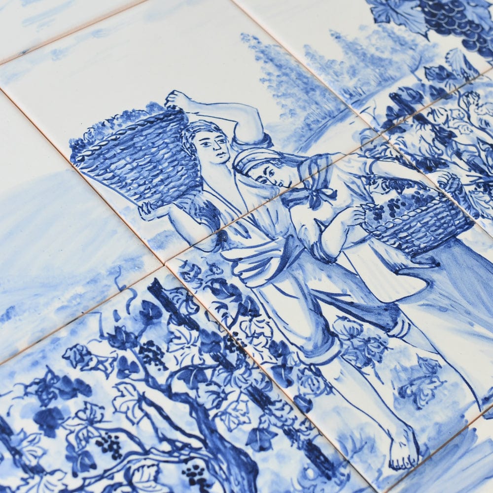 Fresque d'azulejos portugais peinte à la main Fresque d'azulejos 90x60cm