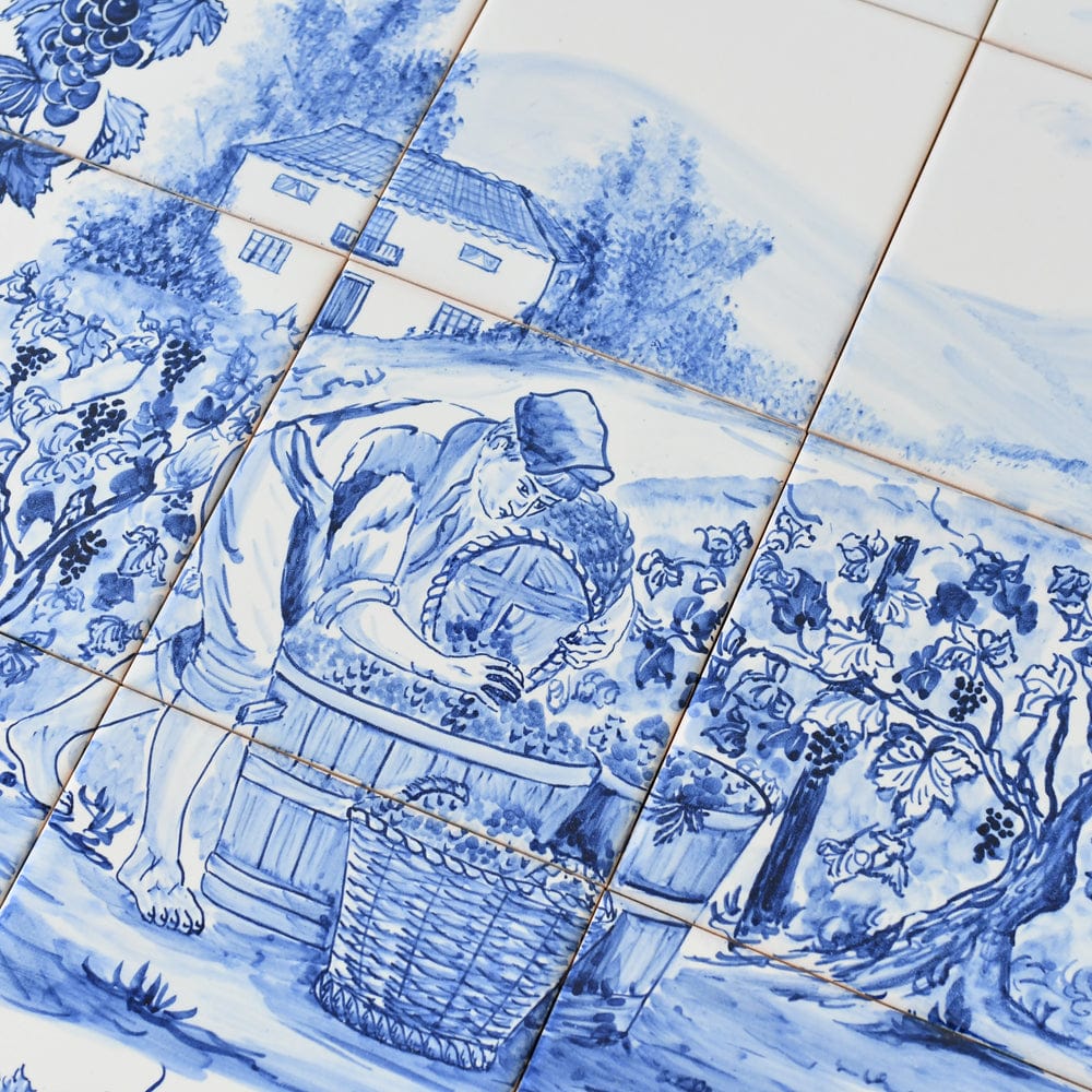 Fresque d'azulejos portugais peinte à la main Fresque d'azulejos 90x60cm
