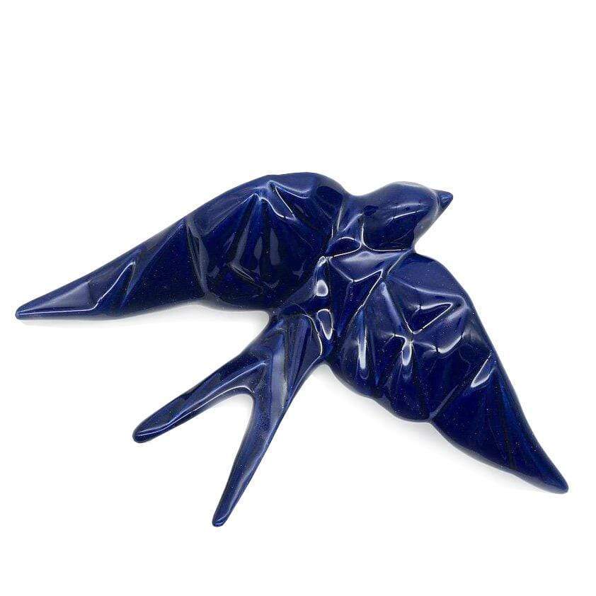 Hirondelle bleue stylisée en céramique I Artisanat portugais Hirondelle stylisée en céramique - Bleue