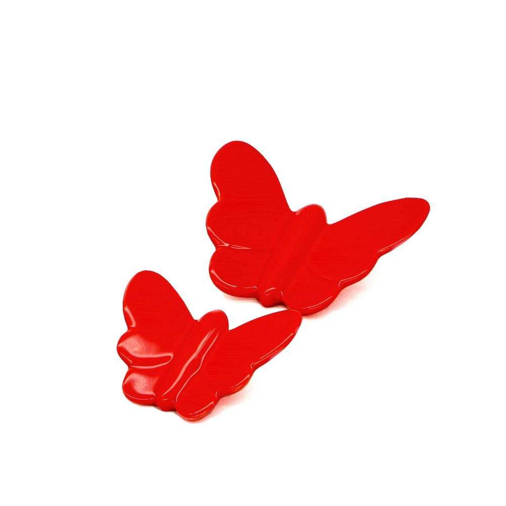 Papillon rouge en céramique I Produit artisanal du Portugal Papillon en céramique rouge