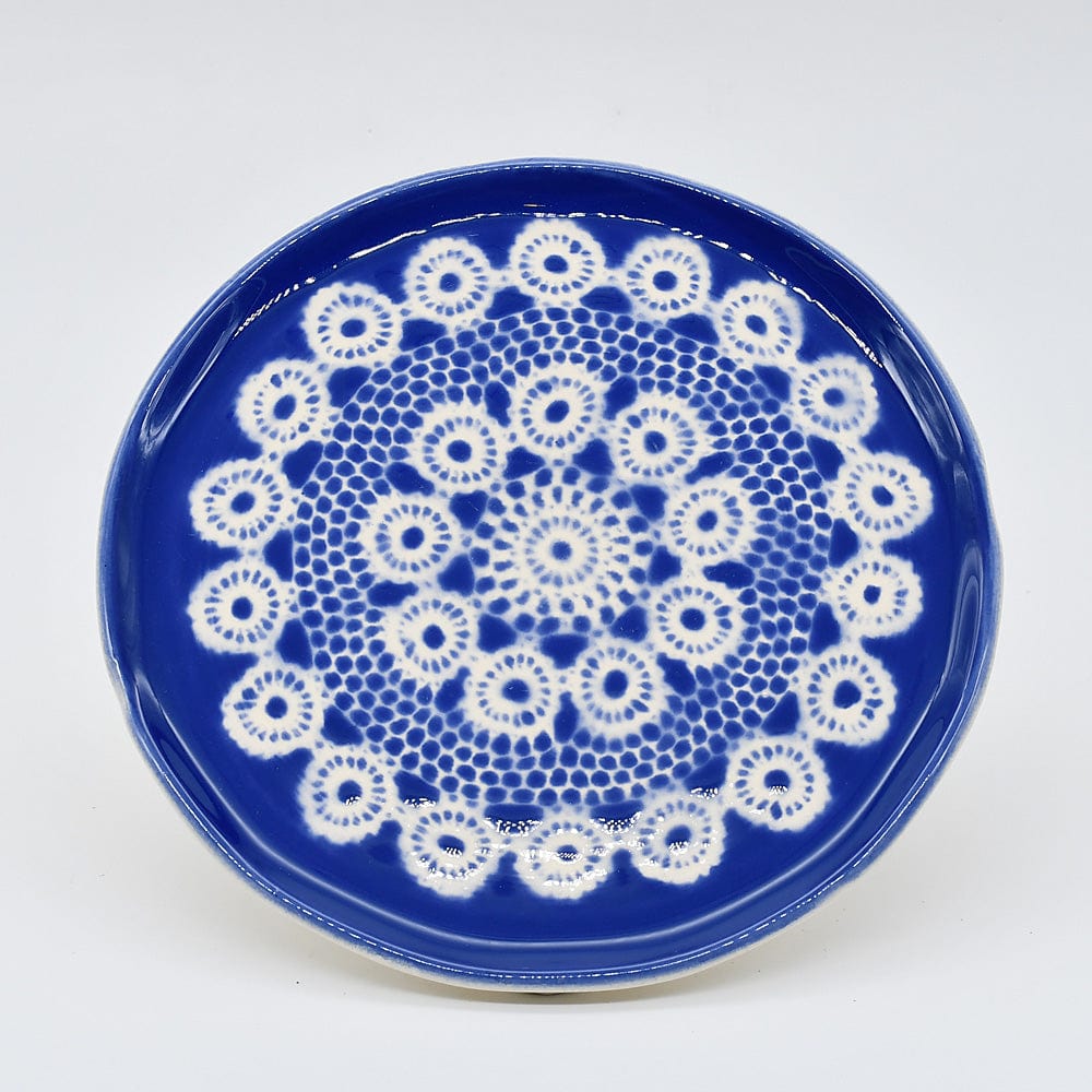 Petite assiette en céramique bleue I Motifs dentelles portugaises #DRAFT Plateau à dessert "Renda" - Bleu #1